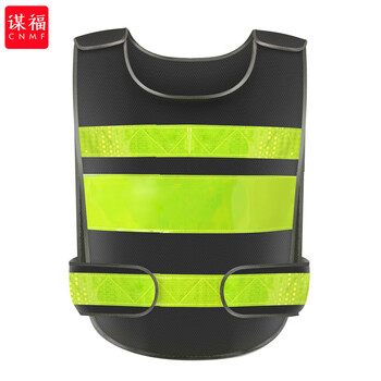 谋福 反光背心安全马甲保安驾校施工汽车年检黄马甲（网格标准款黑色）08 100013855660