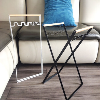 谋福 立式可折叠垃圾架 户外野营塑料袋收纳支架(黑色中号) 100034085741