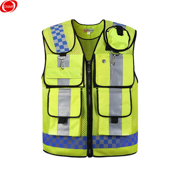 谋福 反光背心 多功能网眼反光马甲 巡逻执勤反光衣印字 交通安全防护服 WMJ01款 2XL-180 80252 100001318108