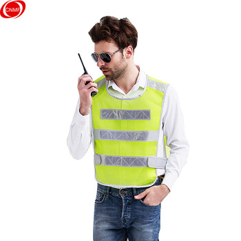 谋福 反光背心 安全背心 警示安全服 骑行施工作业环卫马甲 可印字 （LCMJ荧光黄 白边）L9626 100002083904
