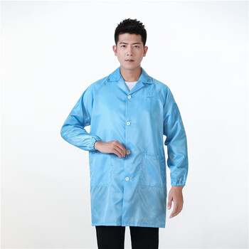 谋福 防静电大褂衣净化服洁净服无尘服 防静电工作防尘服 天蓝色大褂 4XL 100127741966