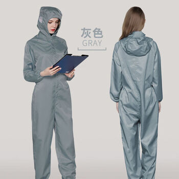 谋福 防尘防静电服净化服 连体防护服 可定制logo 灰色无尘服3XL码 100038398151