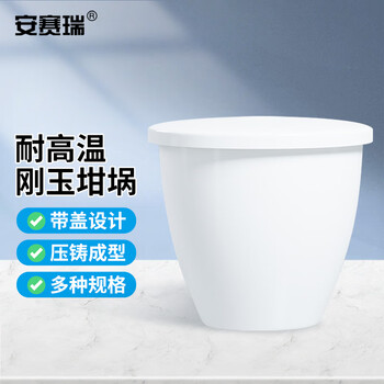 安赛瑞 刚玉坩埚 实验室耐高温氧化铝坩埚 弧形带盖 30ml  /个 6A00882