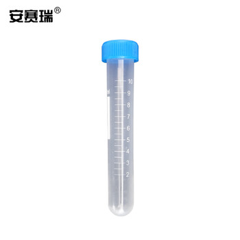 安赛瑞 一次性螺口离心管（100支装） 塑料刻度试管样品管培养管15ml 圆底 （包） 6A00014