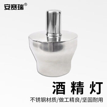 安赛瑞 酒精灯 实验室不锈钢加热仪器 密封防漏型防爆 螺口加厚450ml（个） 6C00006