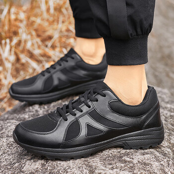 谋福 作训鞋保安鞋男女透气耐磨消防训练鞋 户外超轻运动越野跑鞋军训鞋(黑色网面鞋 38) 100046949913