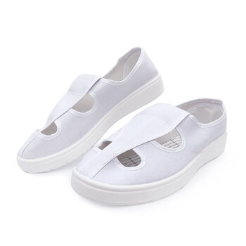 谋福 155防静电无尘鞋（PVC四孔帆布鞋白色40码） 100009761122