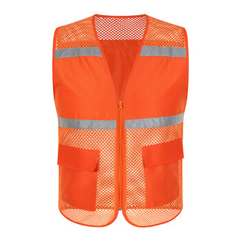 谋福 夏季网眼透气反光马甲外卖代驾工作服志愿者义工活动马甲 橘红色 100027935915