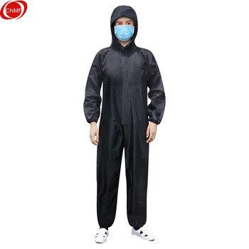 谋福 多功能连体防护服防尘服防雨服防雨防水雨衣带帽工作服打磨工业农药喷防护服 黑色 3XL码 100159155698
