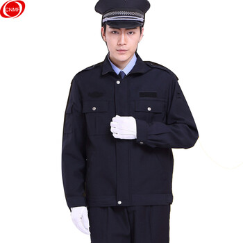 谋福 9660 保安秋执勤服黑色保安服春秋款酒店物业保安制服服装 门卫工作服男女款 （春秋款藏青色-180） 100001837063