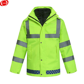 谋福 反光棉袄反光棉衣 加棉耐寒雨衣 荧光绿警示雨衣保暖防寒工作服YGLMF05（单独上衣)M-165 8014 100001044565