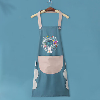 谋福 围裙罩 厨房防水防油餐饮工作服   (擦手烟蓝2件装) 100046296263