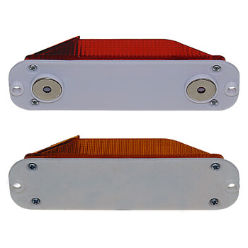 谋福 夜间LED太阳能交通警示灯轮廓标立柱灯围档灯护栏灯腰灯频闪灯【磁铁款（黄色）】 100066345750