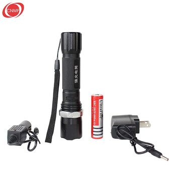 谋福 8756  LED强光手电筒  充电应急灯照明 机械旋转变焦防水远射 7918904