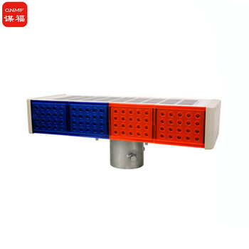 谋福 1219 太阳能灯太阳能爆闪灯四灯双面警示灯信号频闪灯道路LED爆闪灯（一体式爆闪灯 ） 100006829320