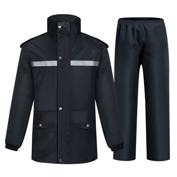 谋福 BP雨衣劳动防护分体雨衣套装可定制LB0019款4XL(180-185)8013 黑色款 100102299583