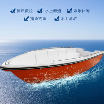 谋福 防汛冲锋舟 玻璃钢冲锋舟抗洪防汛橡皮艇【6.5米玻璃钢冲锋舟+海派伦2冲60马力】 100059453868