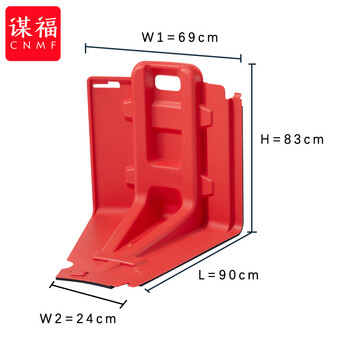 谋福 塑料ABS L型防洪防汛挡水板地铁物业车库市政应急物资红色防水加厚（83-U内弯） 100073291476