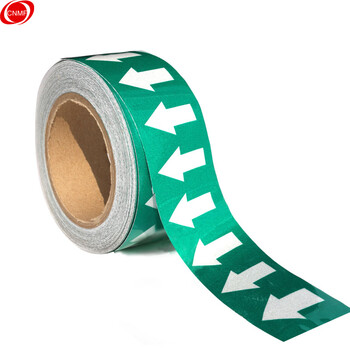 谋福 9458 管道标识反光膜 流向导向指示标签 箭头标标贴 反光标识消防不干胶贴（绿色 10cm*20m） 100001751562