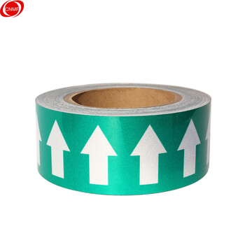谋福 管道标识反光膜 流向导向指示标签 箭头标标贴 反光标识消防不干胶贴（ 绿色 5cm*20m）9450 100002558460