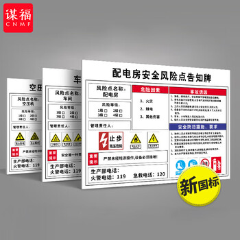 谋福 安全风险点告知牌 卡岗位配电房 车间仓库标识牌(ZF-21注塑机60x80 2件装) 100055017467