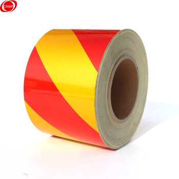 谋福 反光胶带 反光标识警戒线墙贴地板贴标志 反光膜警示胶带 长45.7米（10cm宽 红黄色 ）L8410 100002254400