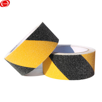 谋福 9065 地面磨砂防滑胶带 警示胶带 耐磨楼梯台阶磨砂地贴 （黑黄色 10米长*10厘米宽） 100106288011
