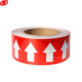 谋福 管道标识反光膜 流向导向指示标签 箭头标标贴 反光标识消防不干胶贴（ 红色 3cm*20m）9437 100001872721