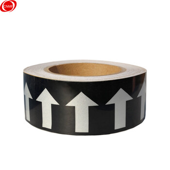 谋福 管道标识反光膜 流向导向指示标签 箭头标标贴 反光标识消防不干胶贴（ 黑色 3cm*20m）9444 100001872729