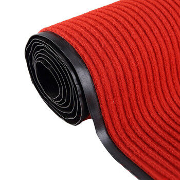 谋福 351  地垫门垫进门厨房耐脏防滑防水垫地毯楼梯门口脚垫可裁剪（红色加厚加密款0.9米宽*1米） 100070819197