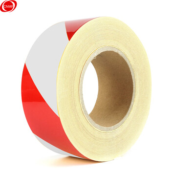 谋福 L8405 反光胶带 反光标识警戒线墙贴地板贴标志 反光膜警示胶带 长45.7米（5cm宽 红白色） 100123752022