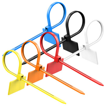 谋福 标签扎带 标牌式尼龙自锁扎带 彩色网线记号牌（4*200mm白色250条） 100105220475