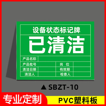 谋福 磁性设备状态标记牌 机械设备运行状态标识牌(30x40cm强力反光膜磁吸*SBZT-10已清洁) 100066544719