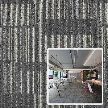 谋福 办公室地毯方块 拼接满铺商用防火阻燃地垫（A18环保沥青底） 100081722830