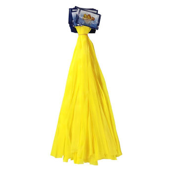 谋福 超市大蒜包装袋 网眼袋子生姜小网兜姜蒜网袋尼龙手提编织袋子(35cm黄色姜网【带标签】-100条) 100141888720