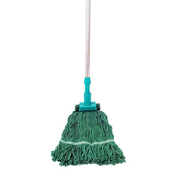谋福 四色分类拖把 免手洗棉线拖把 老式可替换拖把（绿色头+杆整套） 100057032895