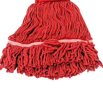 谋福 四色分类拖把 免手洗棉线拖把 老式可替换拖把（红色拖布） 100057032893