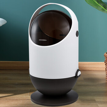 谋福 垃圾桶 卫生间厨房有盖垃圾箱客厅收纳篓【迷你号（26*13cm）桌面款棕色】 100062665055