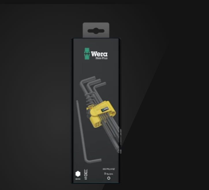 WERA/维拉 950 PKL/9 SZ N SB 内六角L型扳手，英制，黑化处理 05133180001