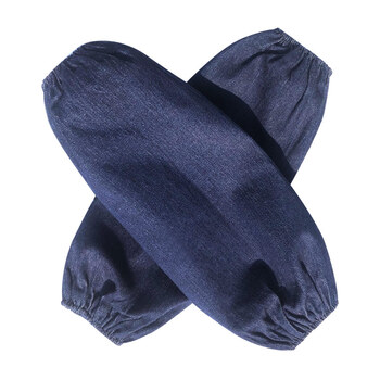 谋福 1001牛仔袖套男女工厂劳保护袖帆布电焊工作加厚耐磨防污手臂套袖 （牛仔袖套 套袖双松紧款 1付装） 100005932228