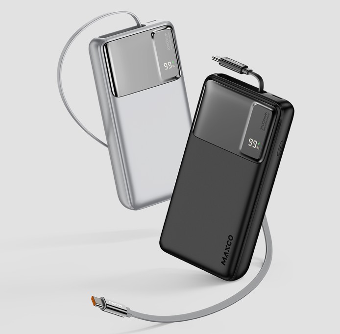 锐思/RECCI 65W伸缩线快充移动电源MP42曜岩灰