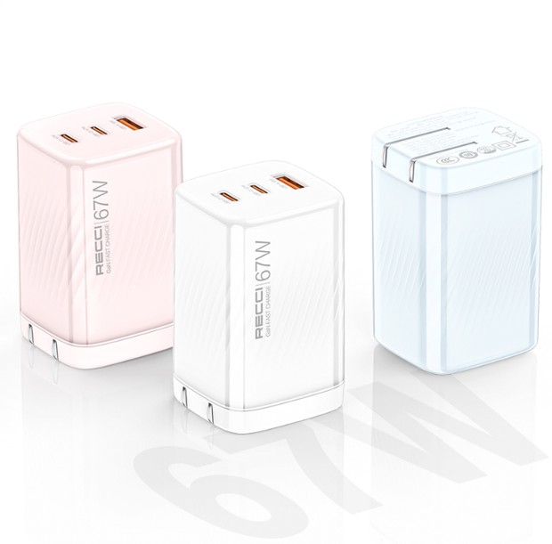 锐思/RECCI 67W氮化镓快速充电器RC85水晶白