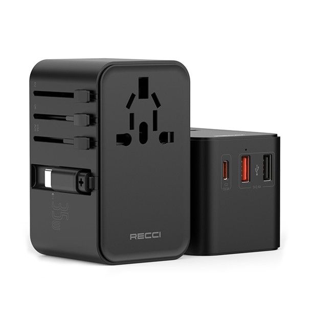 锐思/RECCI 35W全球通充电器 自带伸缩线RCG-P06