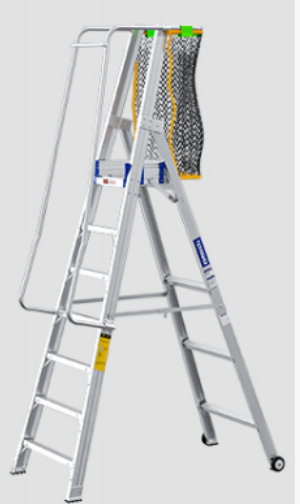 TEDNAWER 铝合金单侧平台梯（带防护网） TTP-8L平台2.3米