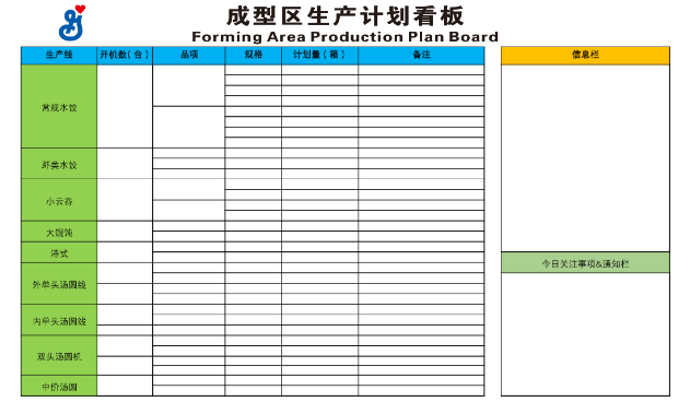 红太阳 成型区生产计划看板覆膜 长192CM高112CM